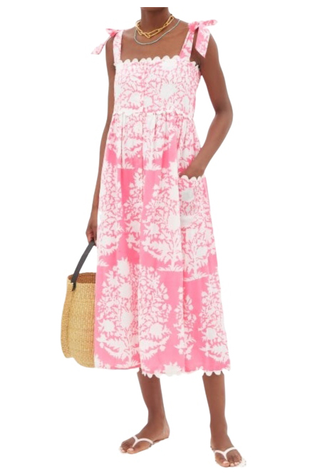 pink print dress