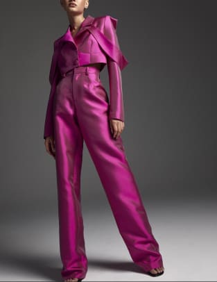 aliette silk wool wide leg trousers
