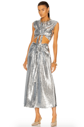 Paco Rabanne Draped Sequin Top and Skirt