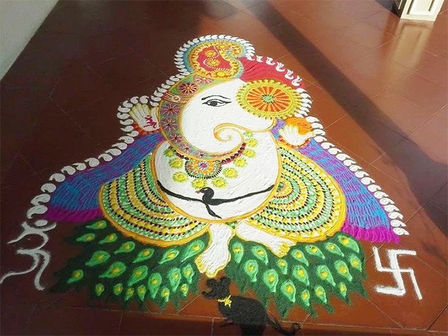 Ganesh Rangoli Designs for Festival