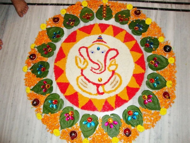 Ganesh rangoli pattern