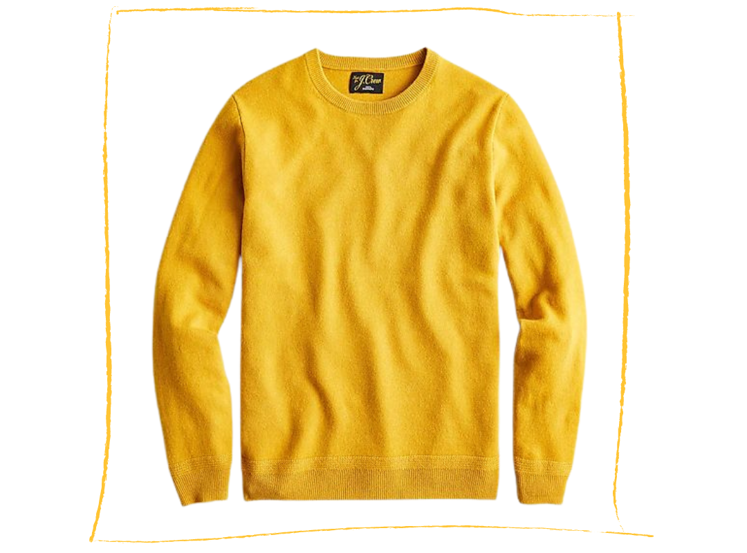 jcrew yellow cashmere sweater