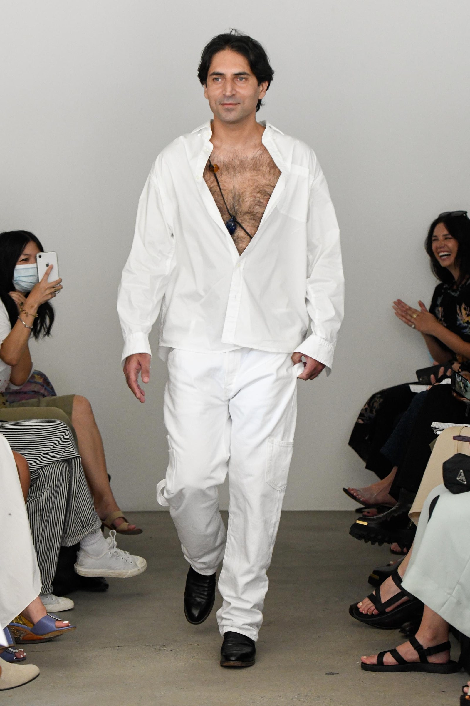 The designer's husband Uday Kak walked in the show.