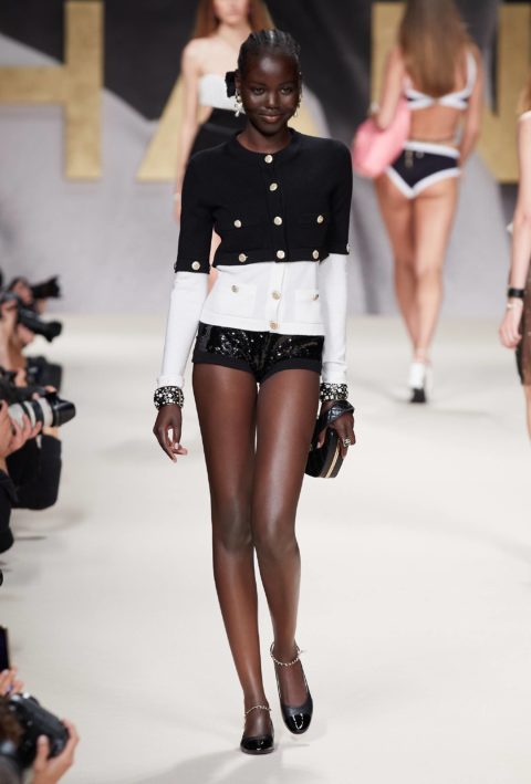 Chanel runway model black and white