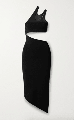 Mugler One-shoulder cutout stretch-knit midi dress $1,390