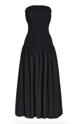 Tove Viktorija Paneled Crepe and Stretch-Wool Midi Dress Moda Operandi