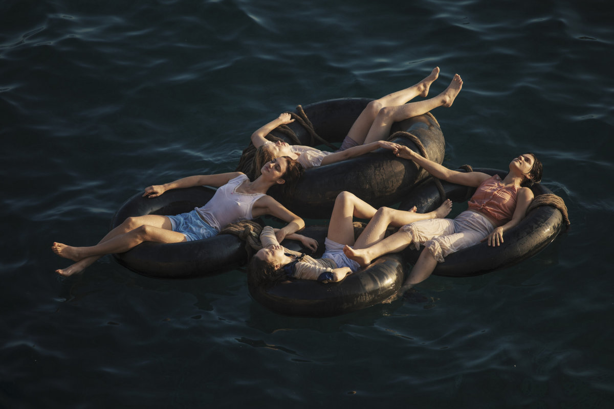 Clockwise from left: Van Patten as Ana, Mia Goth as Marsha, Soko as Gert and Havana Rose Liu as Bea in 'Mayday.'