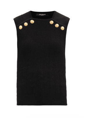 Balmain Sleeveless ribbed sweater Matches