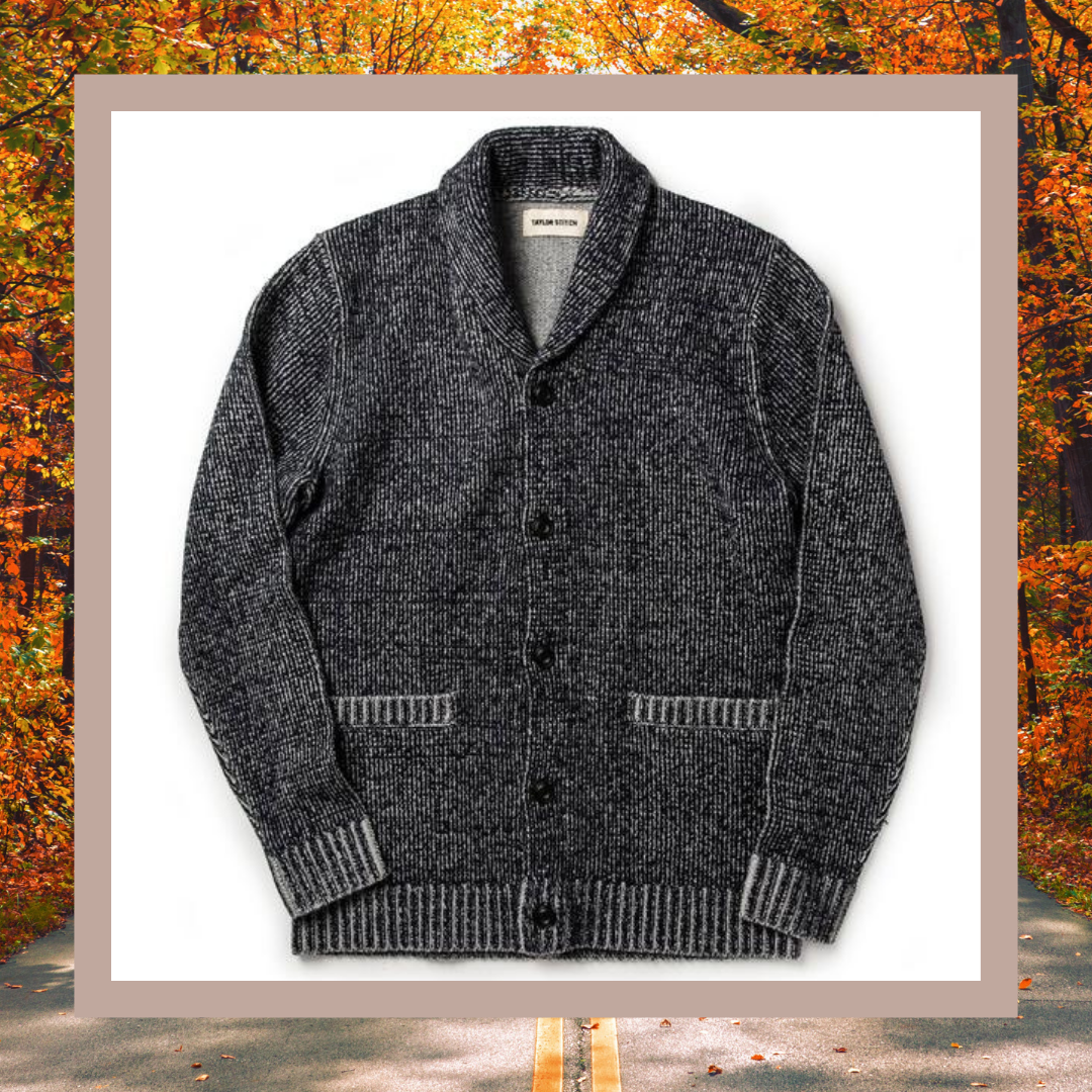 taylor stitch marled shawl collar cardigan