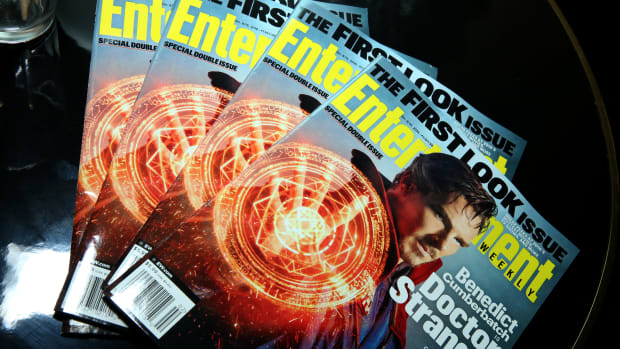 Entertainment Weekly magazine is seen on display