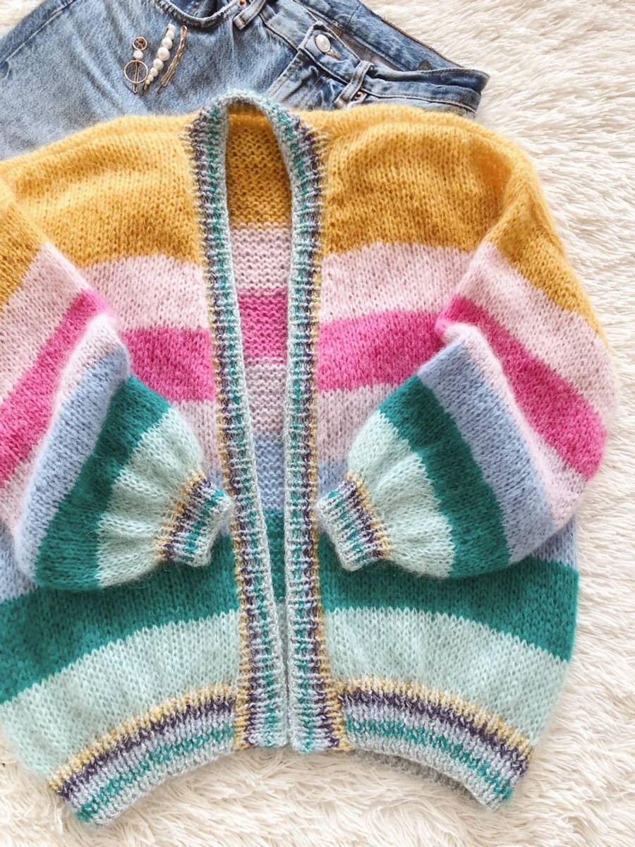 My Charming Wool Striped Mohair Cardigan, $207, available here (sizes S-XL). 