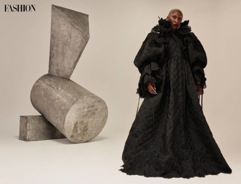 Cynthia Erivo black coat