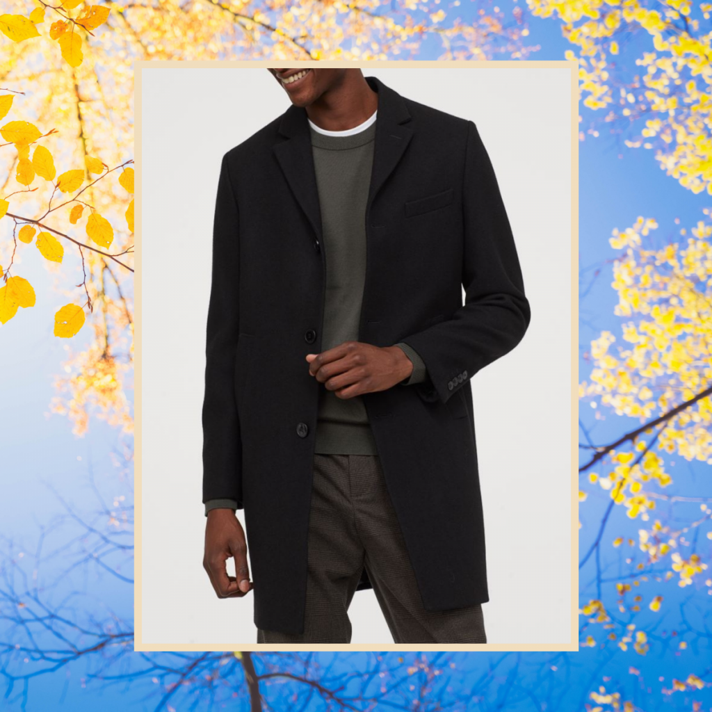 H&M wool blend black coat