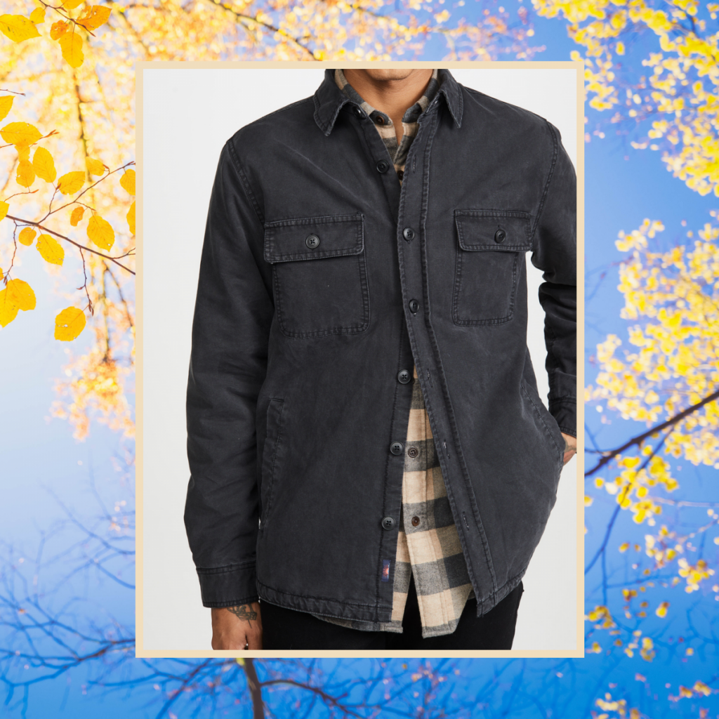 faherty blanket-lined shirt jacket