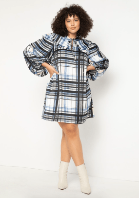 Eloquii Puff Sleeve Collared Dress