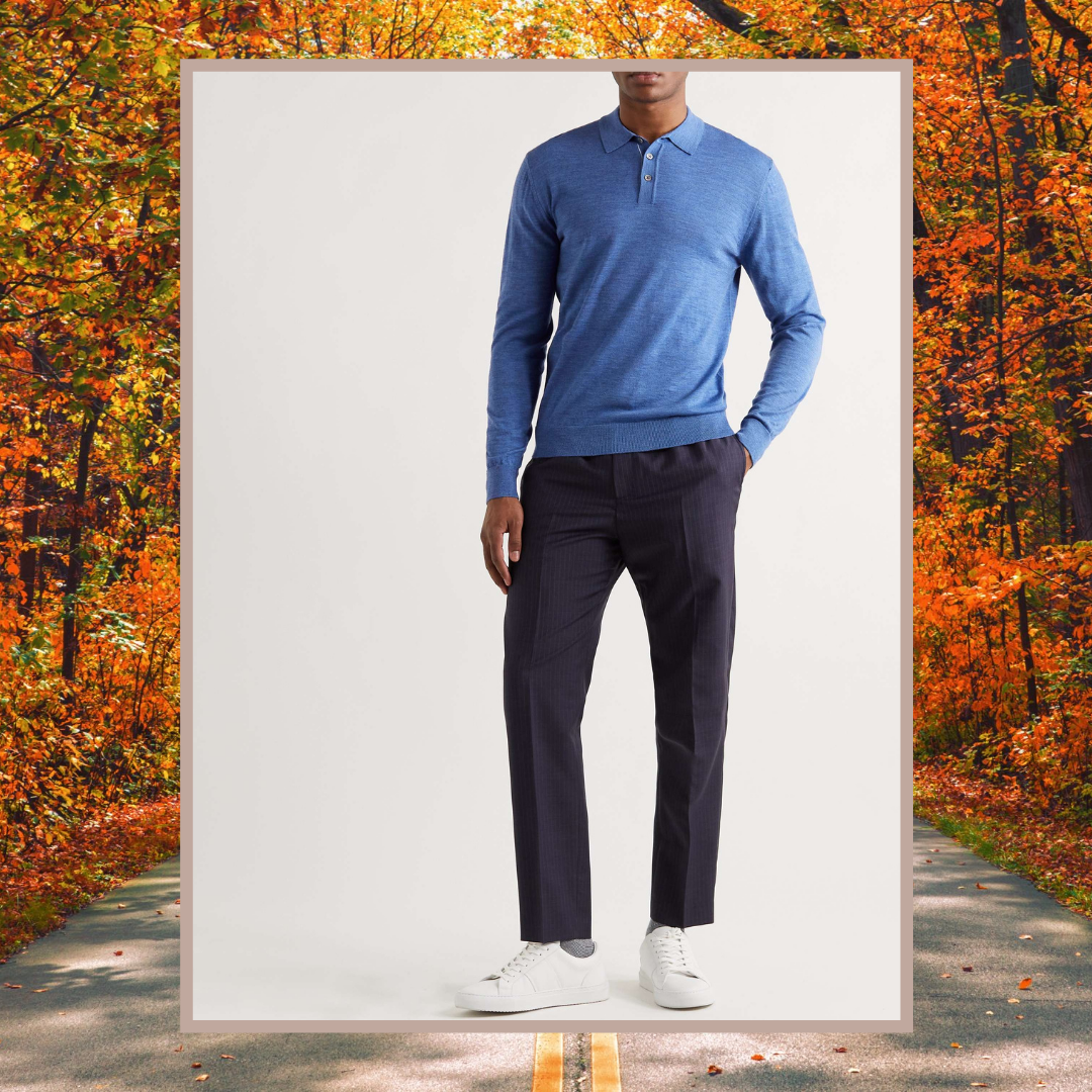 mr p blue sweater