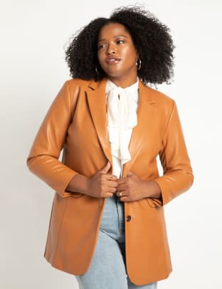 eloquii oversized leather blazer