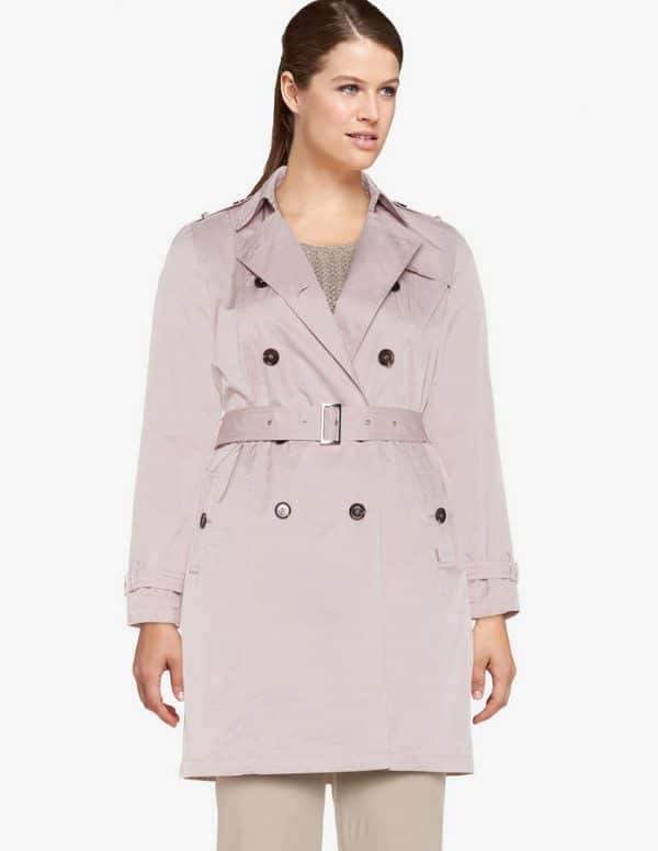 Cotton Blend Trench Coat by White Label Rofa Fashion 