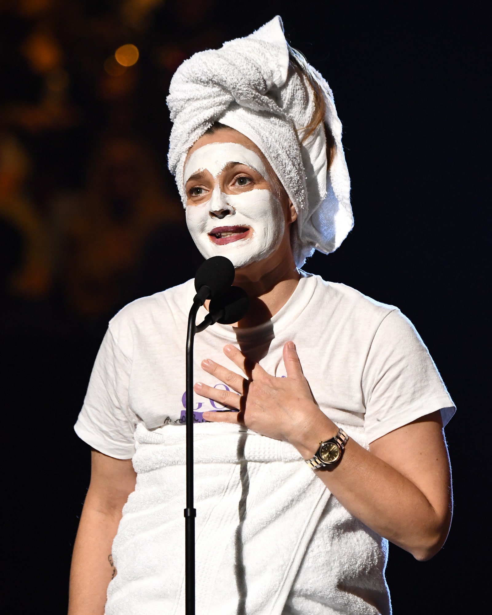 Drew Barrymore speaks onstage during the 36th Annual Rock Roll Hall Of Fame Induction Ceremony