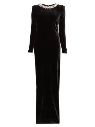 balmain faux jewel gown