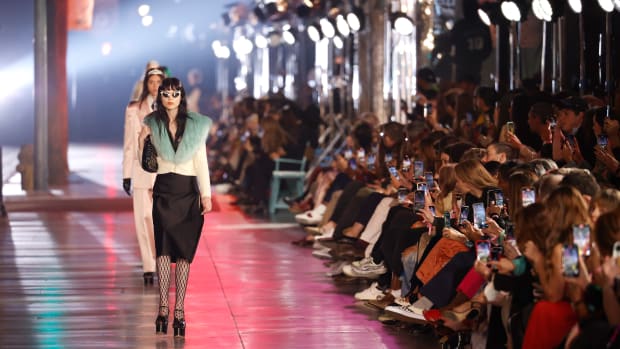 A model walks the runway during Gucci Love Parade on November 02, 2021