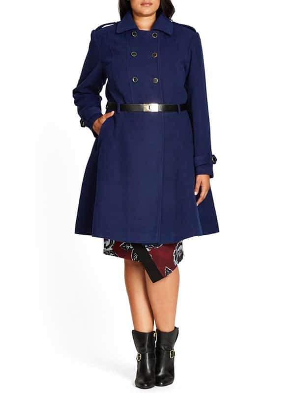 Double Agent plus size Belted Coat