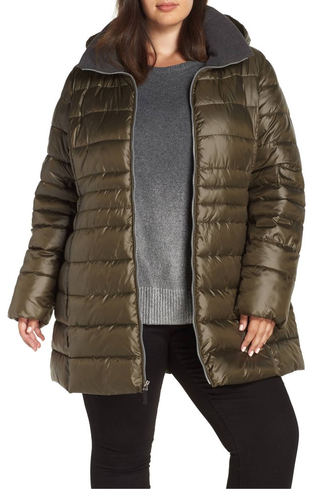 25 Must Rock Plus Size Puffer Coats- Marc New York Removable Hood Puffer Coat