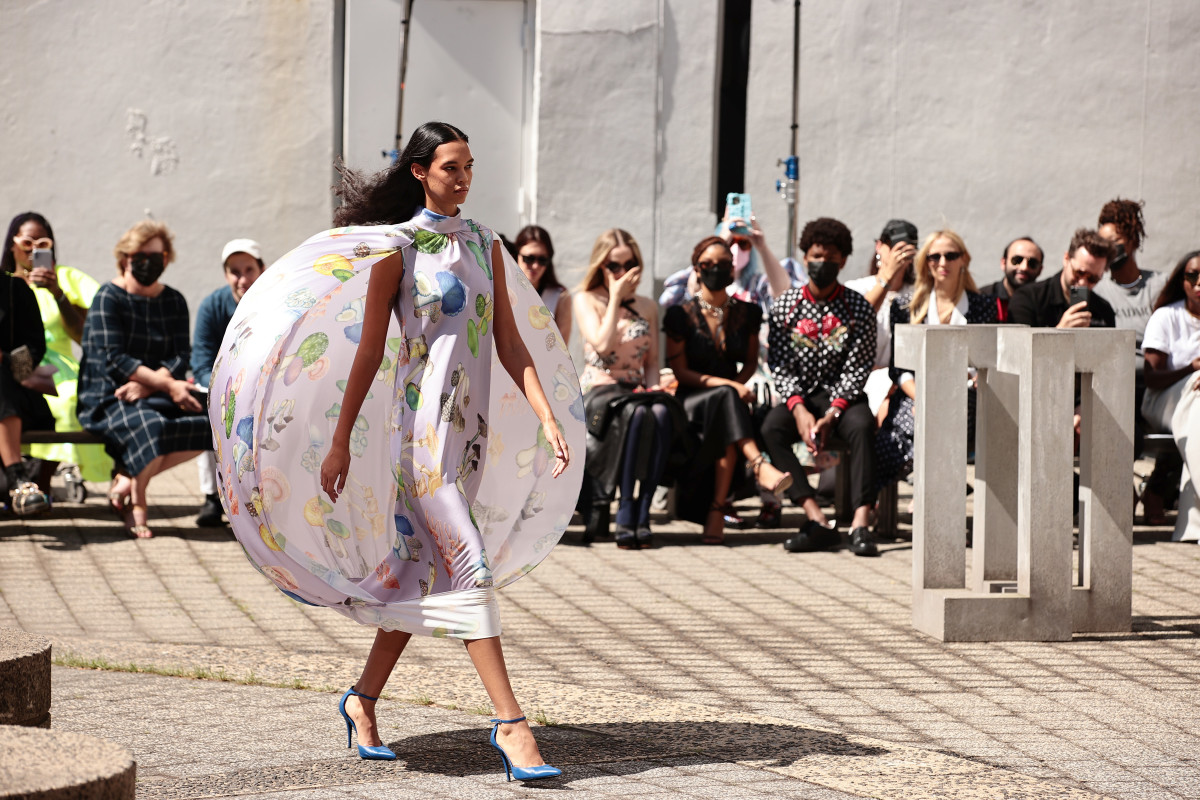 A model walks the runway for Rodarte during NYFW The Show on September 11, 2021 in New York City