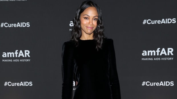 zoe saldana amfar