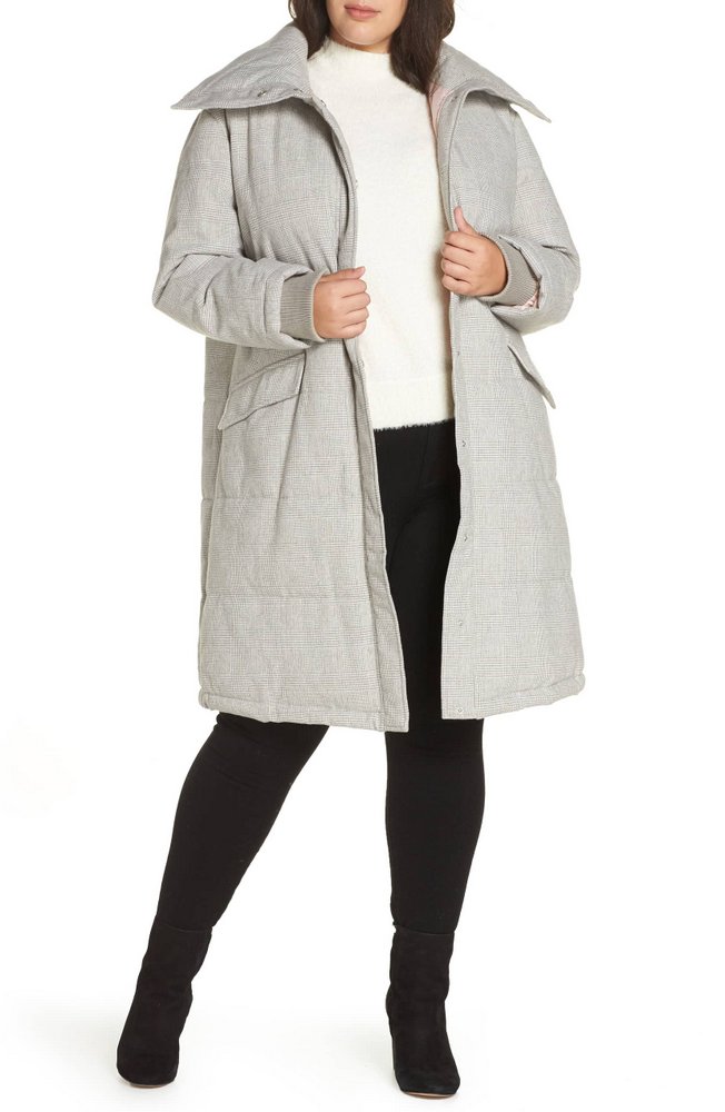 25 Must Rock Plus Size Puffer Coats- Avec Les Filles Menswear Plaid Puffer Coat