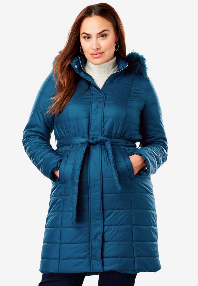 25 Must Rock Plus Size Puffer Coats- Belted Puffer Coat