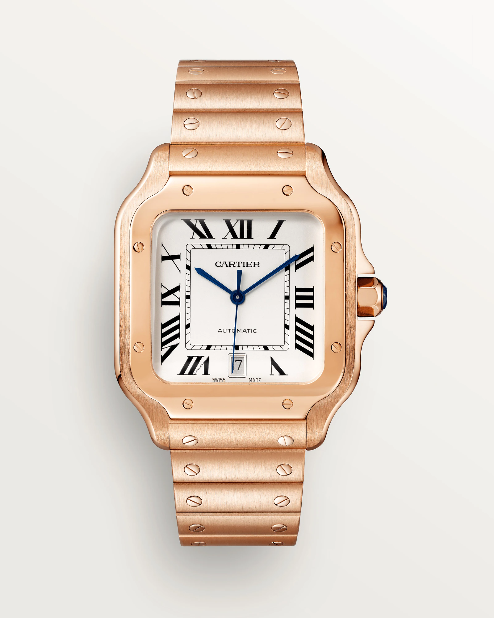 A gold square watch
