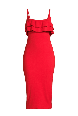 Victor Glemaud Ruffle Midi Dress $350