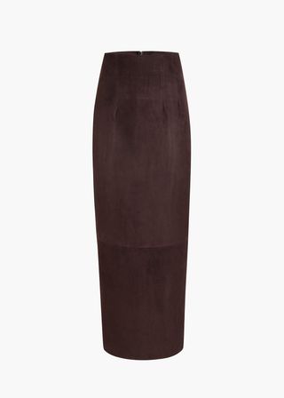 Khaite, Loxley Skirt in Dark Brown Suede