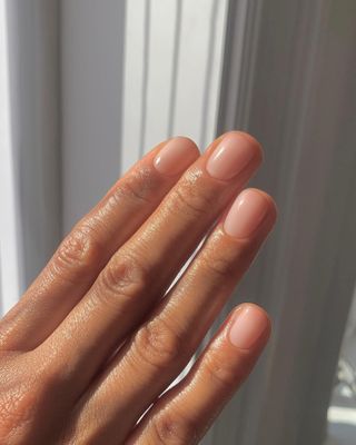 A nude manicure, created by Georgia Rae, is one of the biggest January nail trends