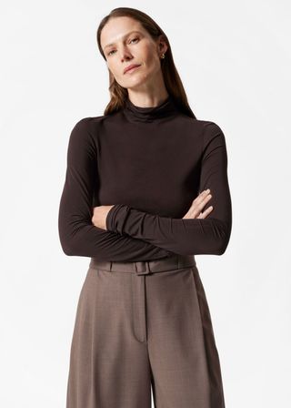 Slim-Fit Turtleneck Top