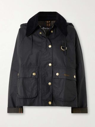 Reighton Corduroy-Trimmed Waxed-Cotton Jacket