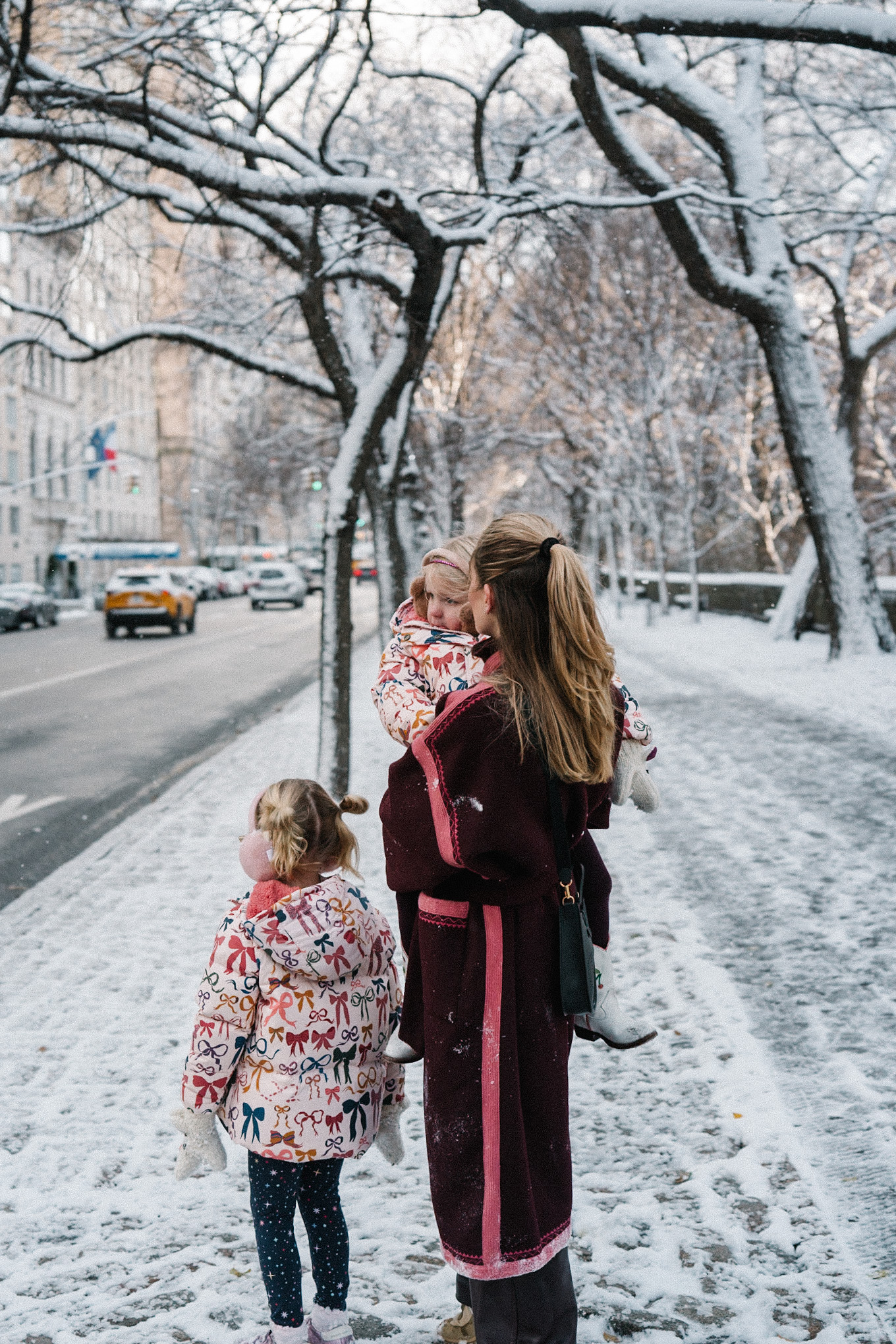 pink embroidered winter coat